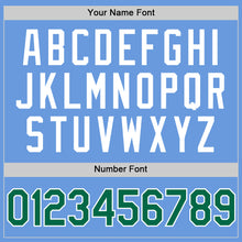 Load image into Gallery viewer, Custom Light Blue Kelly Green-White Authentic Throwback Baseball Jersey