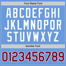 Load image into Gallery viewer, Custom Light Blue Maroon-White Authentic Throwback Baseball Jersey