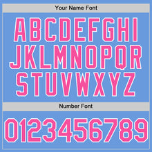 Load image into Gallery viewer, Custom Light Blue Pink-White Authentic Throwback Baseball Jersey