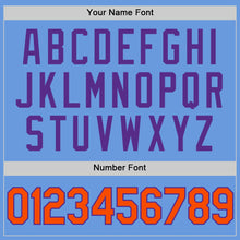 Load image into Gallery viewer, Custom Light Blue Orange-Purple Authentic Throwback Baseball Jersey