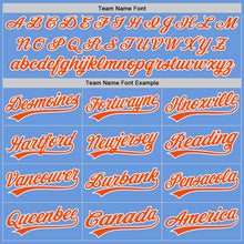 Load image into Gallery viewer, Custom Light Blue Orange-White Authentic Throwback Baseball Jersey