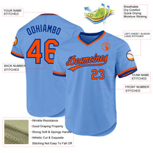Load image into Gallery viewer, Custom Light Blue Orange-Royal Authentic Throwback Baseball Jersey