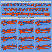 Load image into Gallery viewer, Custom Light Blue Orange-Royal Authentic Throwback Baseball Jersey