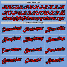 Load image into Gallery viewer, Custom Light Blue Red-Black Authentic Throwback Basketball Jersey