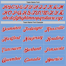 Load image into Gallery viewer, Custom Light Blue Red-White Authentic Throwback Basketball Jersey