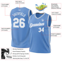 Load image into Gallery viewer, Custom Light Blue White-Light Blue Authentic Throwback Basketball Jersey