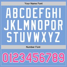 Load image into Gallery viewer, Custom Light Blue Pink-White Authentic Throwback Basketball Jersey