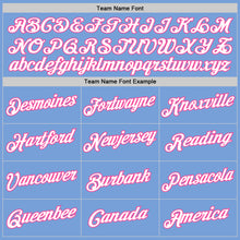 Load image into Gallery viewer, Custom Light Blue Pink-White Authentic Throwback Basketball Jersey