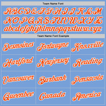 Load image into Gallery viewer, Custom Light Blue Orange-White Authentic Throwback Basketball Jersey