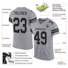 Load image into Gallery viewer, Custom Light Gray Black Mesh Authentic Football Jersey
