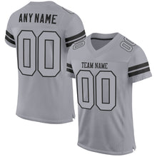 Load image into Gallery viewer, Custom Light Gray Gray-Black Mesh Authentic Football Jersey