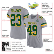 Load image into Gallery viewer, Custom Light Gray Green-Gold Mesh Authentic Football Jersey