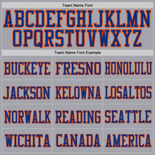 Load image into Gallery viewer, Custom Light Gray Royal-Orange Mesh Authentic Football Jersey