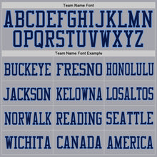 Load image into Gallery viewer, Custom Light Gray Navy-Powder Blue Mesh Authentic Football Jersey