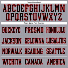 Load image into Gallery viewer, Custom Light Gray Black-Red Mesh Authentic Football Jersey