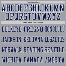 Load image into Gallery viewer, Custom Light Gray Navy-White Mesh Authentic Football Jersey