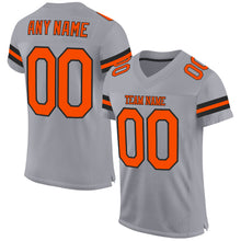 Load image into Gallery viewer, Custom Light Gray Orange-Black Mesh Authentic Football Jersey