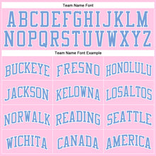 Load image into Gallery viewer, Custom Light Pink Light Blue-White Authentic Throwback Basketball Jersey