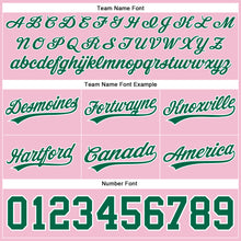 Load image into Gallery viewer, Custom Light Pink Kelly Green-White Authentic Throwback Basketball Shorts