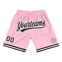 Load image into Gallery viewer, Custom Light Pink Black-White Authentic Throwback Basketball Shorts