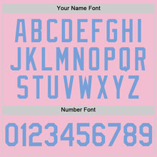 Load image into Gallery viewer, Custom Light Pink Light Blue-White Authentic Throwback Baseball Jersey