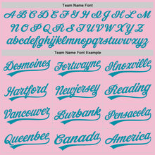Load image into Gallery viewer, Custom Light Pink Teal-White Authentic Throwback Baseball Jersey