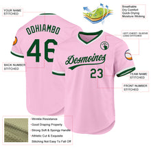 Load image into Gallery viewer, Custom Light Pink Green-White Authentic Throwback Baseball Jersey