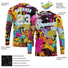 Load image into Gallery viewer, Custom Graffiti Pattern White-Light Blue Bright Psychedelic 3D Long Sleeve Performance T-Shirt