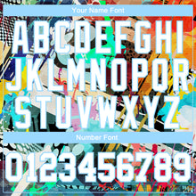 Load image into Gallery viewer, Custom Graffiti Pattern White-Light Blue Colored Abstract 3D Long Sleeve Performance T-Shirt