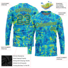 Load image into Gallery viewer, Custom Graffiti Pattern White-Light Blue Scratch 3D Long Sleeve Performance T-Shirt