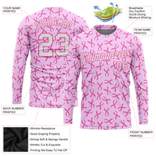Load image into Gallery viewer, Custom Pink White Breast Cancer 3D Pattern Long Sleeve Performance T-Shirt