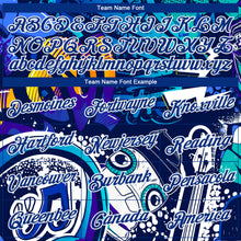 Load image into Gallery viewer, Custom Graffiti Pattern Royal-White Abstract Urban Street Art 3D Long Sleeve Performance T-Shirt