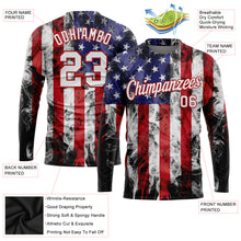 Load image into Gallery viewer, Custom White White Red-Royal American Flag Fashion 3D Long Sleeve Performance T-Shirt