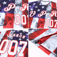 Load image into Gallery viewer, Custom White White Red-Royal American Flag Fashion 3D Long Sleeve Performance T-Shirt