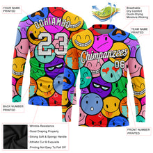 Load image into Gallery viewer, Custom Colorful White-Black Emoji 3D Pattern Long Sleeve Performance T-Shirt