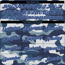 Load image into Gallery viewer, Custom Camo Navy-Light Blue Salute To Service Long Sleeve Performance T-Shirt