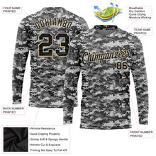 Load image into Gallery viewer, Custom Camo Black-Cream Salute To Service Long Sleeve Performance T-Shirt