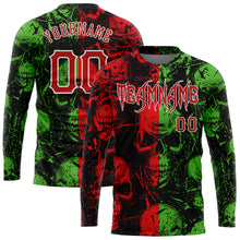 Load image into Gallery viewer, Custom 3D Pattern Halloween Skulls Long Sleeve Performance T-Shirt