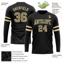 Load image into Gallery viewer, Custom Black Camo-Cream Long Sleeve Performance T-Shirt