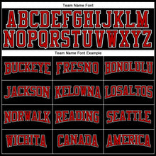 Load image into Gallery viewer, Custom Black Red-White Long Sleeve Performance T-Shirt