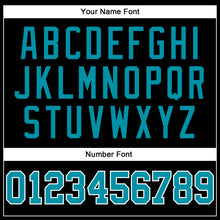 Load image into Gallery viewer, Custom Black Teal-White Long Sleeve Performance T-Shirt