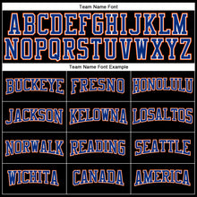 Load image into Gallery viewer, Custom Black Royal Orange-White Long Sleeve Performance T-Shirt