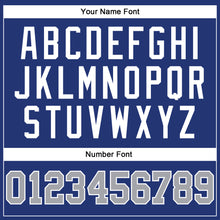 Load image into Gallery viewer, Custom Royal Gray Navy-White Long Sleeve Performance T-Shirt