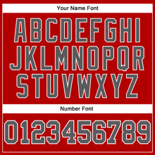 Load image into Gallery viewer, Custom Red Steel Gray-White Long Sleeve Performance T-Shirt