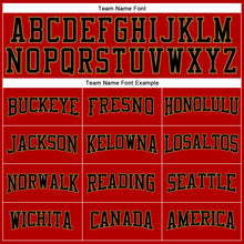 Load image into Gallery viewer, Custom Red Black-Old Gold Long Sleeve Performance T-Shirt