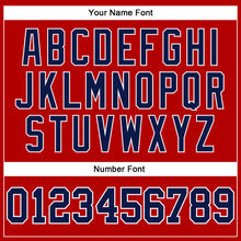 Load image into Gallery viewer, Custom Red Navy-White Long Sleeve Performance T-Shirt