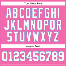 Load image into Gallery viewer, Custom Pink White-Light Blue Long Sleeve Performance T-Shirt