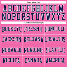 Load image into Gallery viewer, Custom Pink Navy-White Long Sleeve Performance T-Shirt