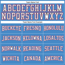 Load image into Gallery viewer, Custom Powder Blue Pink Black-White Long Sleeve Performance T-Shirt