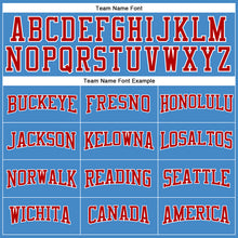 Load image into Gallery viewer, Custom Powder Blue Red-White Long Sleeve Performance T-Shirt